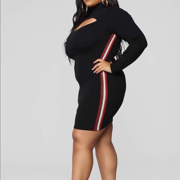 Black side stripe mini dress - Picture 5 of 7